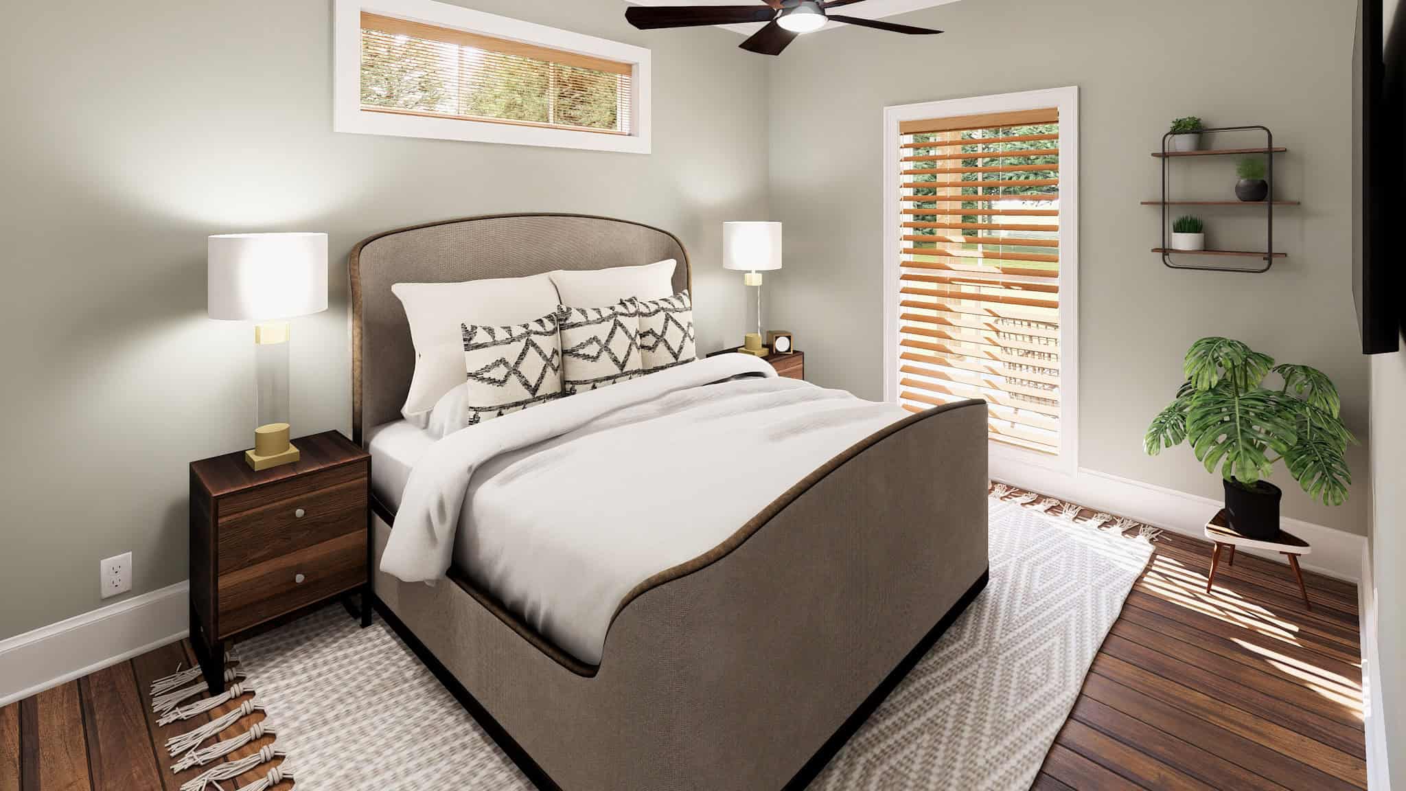 Master Bedroom of this 2-Bedroom,800 Sq Ft Plan -123-1158