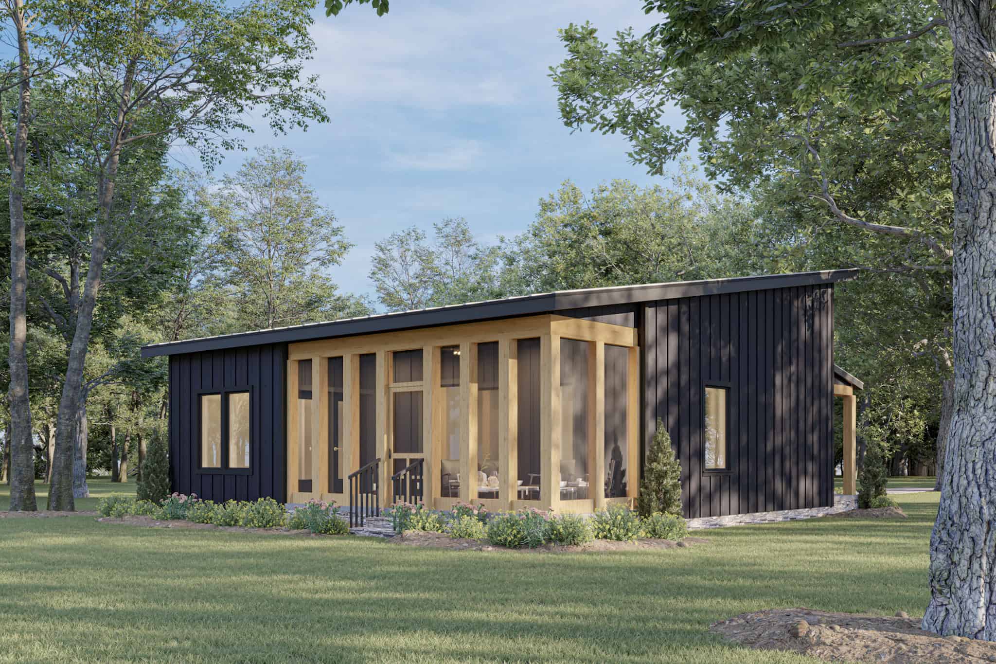 Rear View of this 2-Bedroom,890 Sq Ft Plan -123-1159