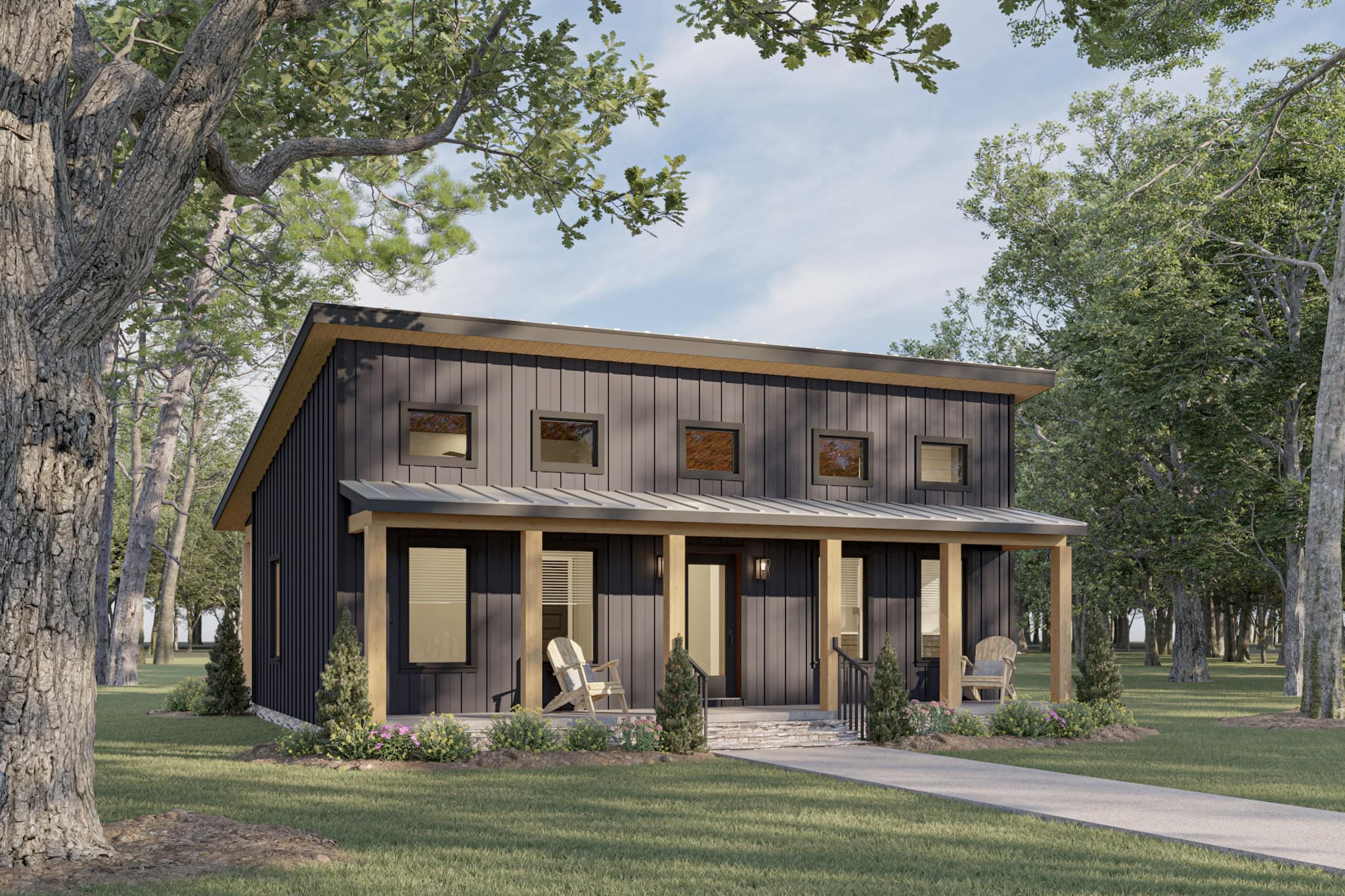 Front View of this 2-Bedroom,890 Sq Ft Plan -123-1159
