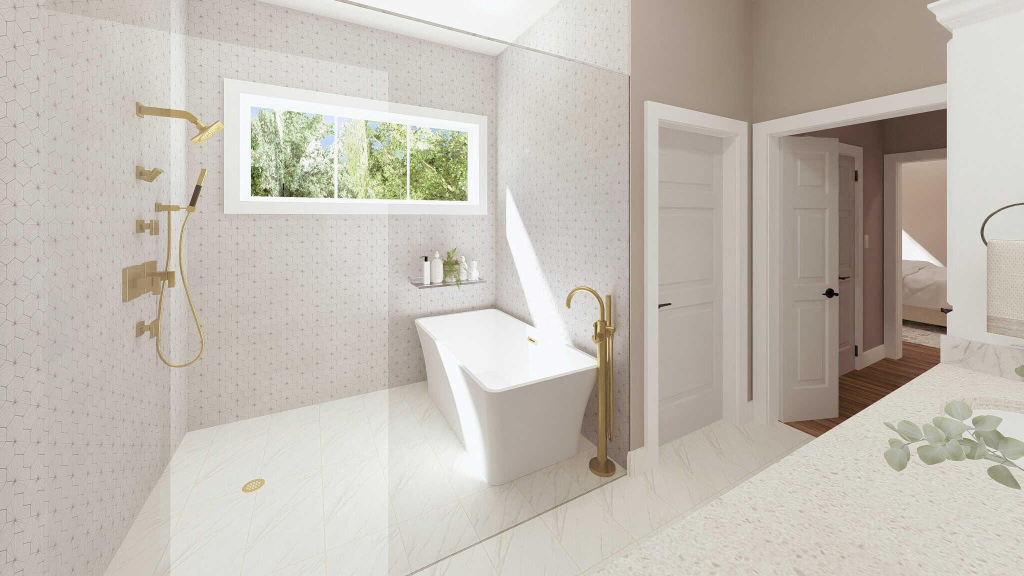 Master Bathroom: Shower of this 3-Bedroom,2399 Sq Ft Plan -123-1163