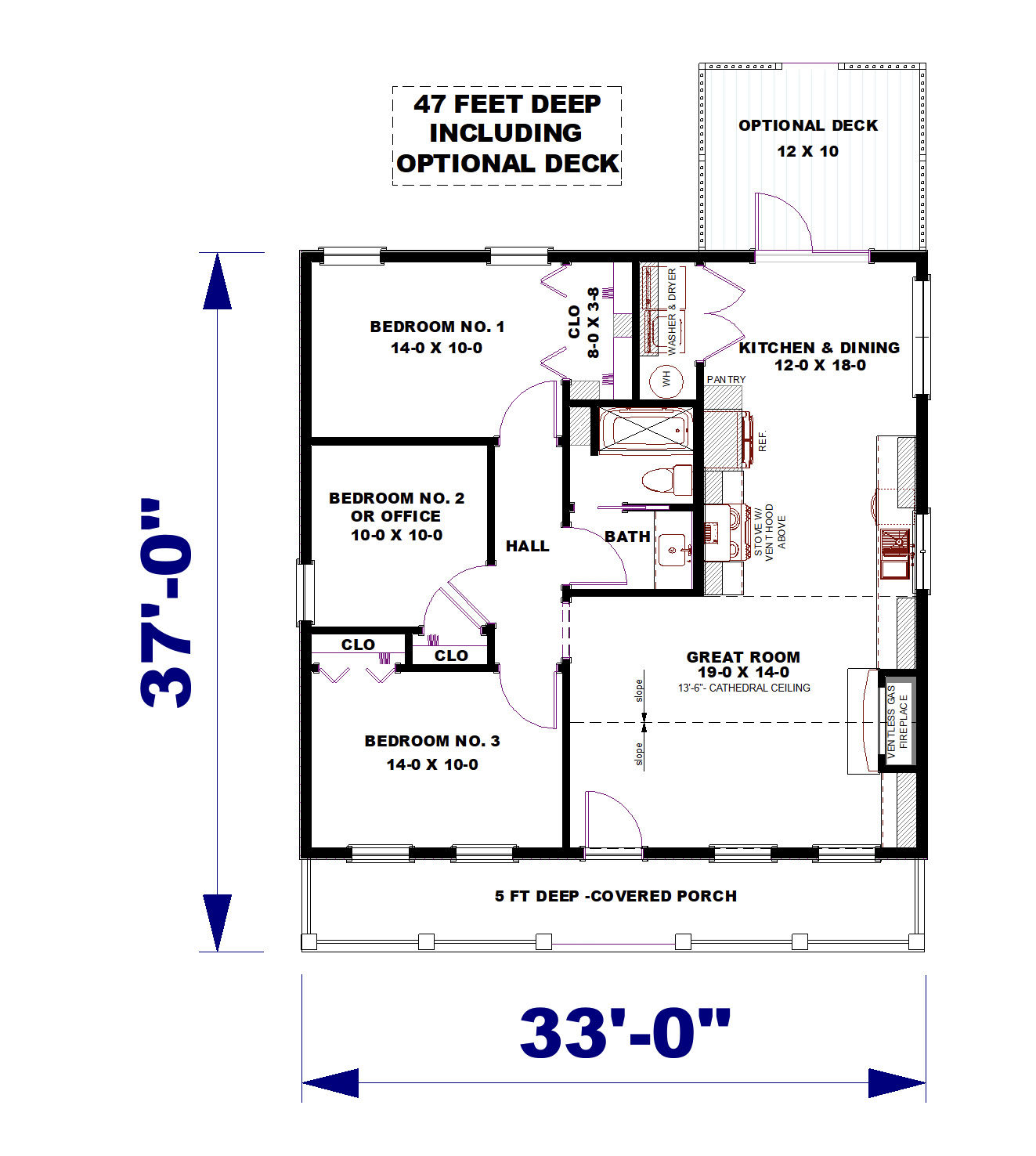 Main Level of Farmhouse Plan #123-1166