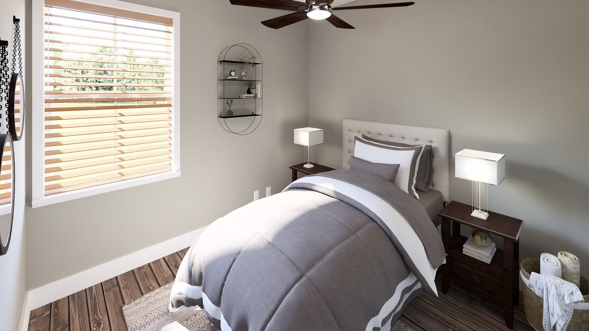 Bedroom of this 3-Bedroom,1056 Sq Ft Plan -123-1166