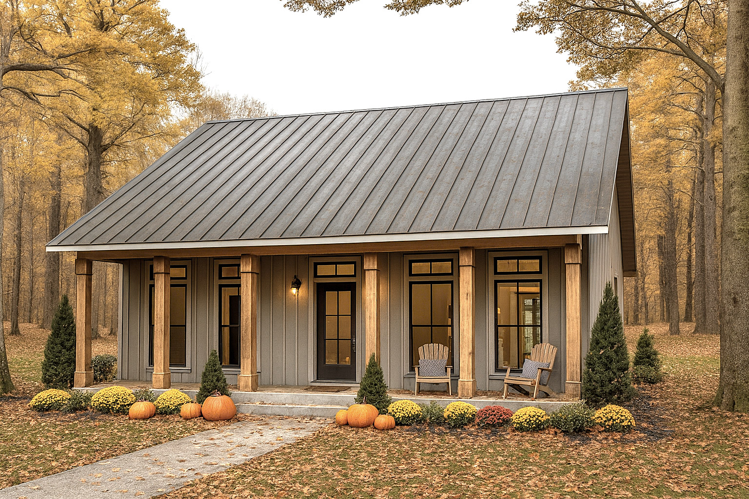 Front elevation of Farmhouse home (ThePlanCollection: House Plan #123-1166)