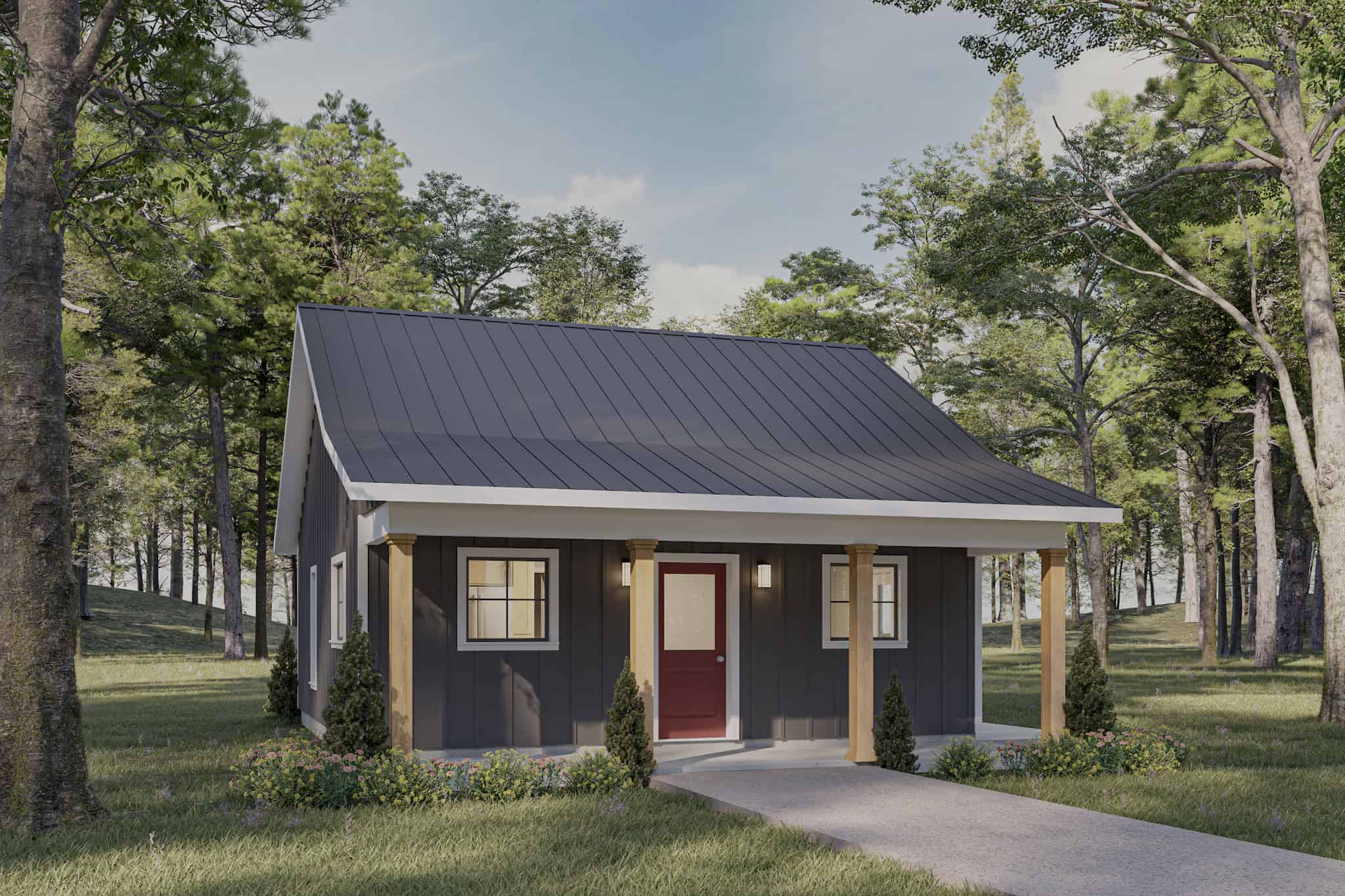 Front View of this 1-Bedroom,624 Sq Ft Plan -123-1167