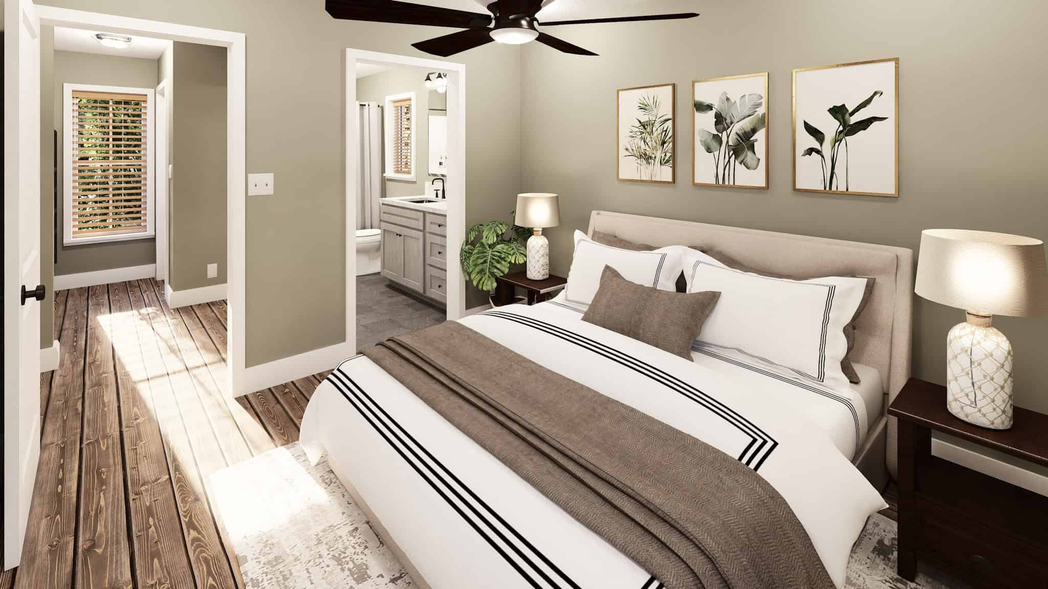 Bedroom of this 1-Bedroom,624 Sq Ft Plan -123-1167