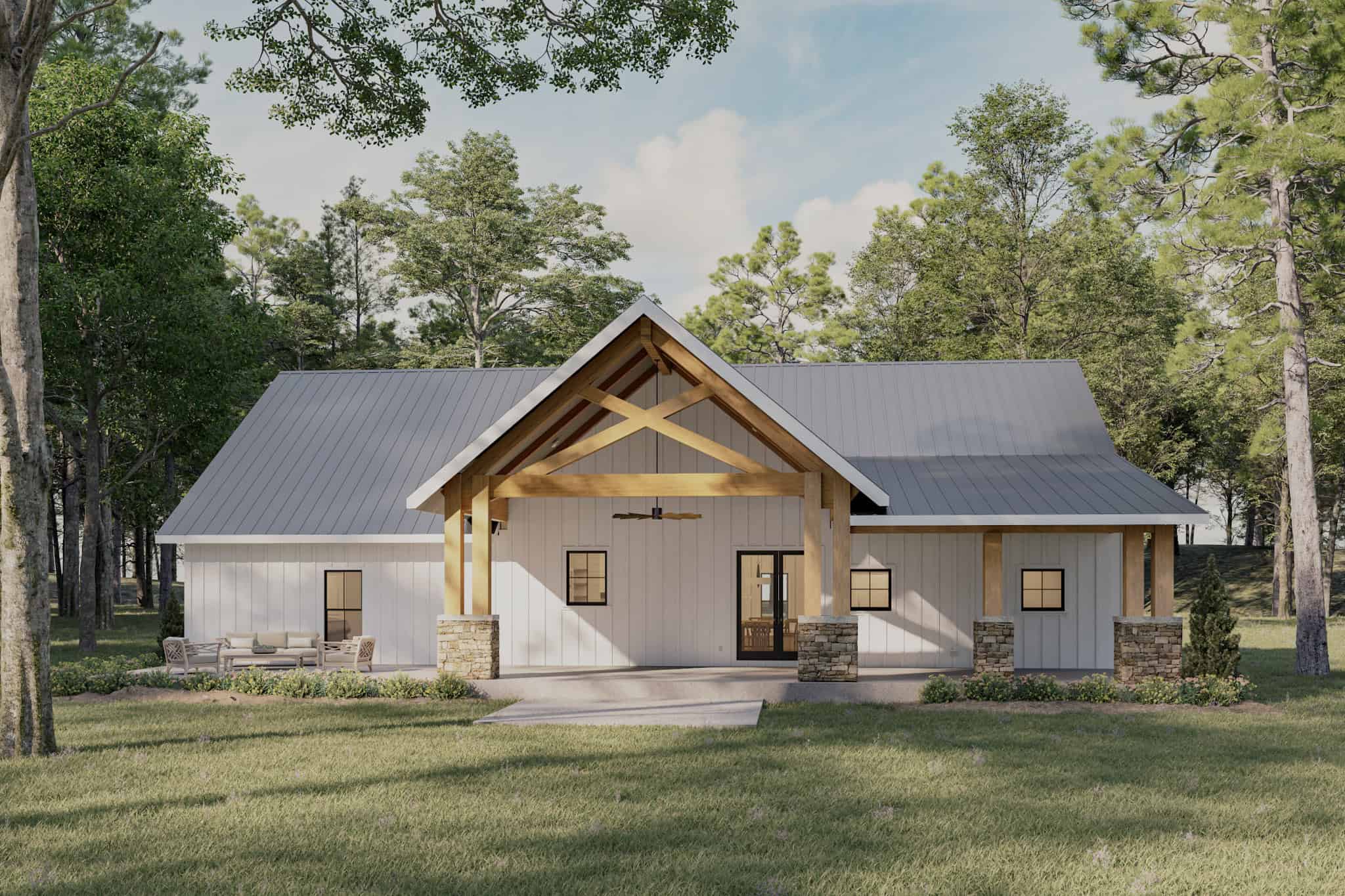 Rear View of this 3-Bedroom,2992 Sq Ft Plan -123-1168