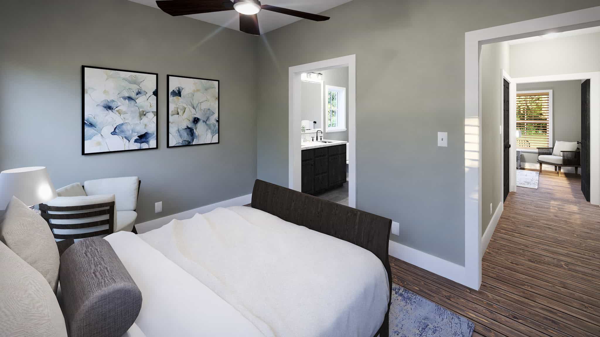 Bedroom of this 2-Bedroom,1056 Sq Ft Plan -123-1170