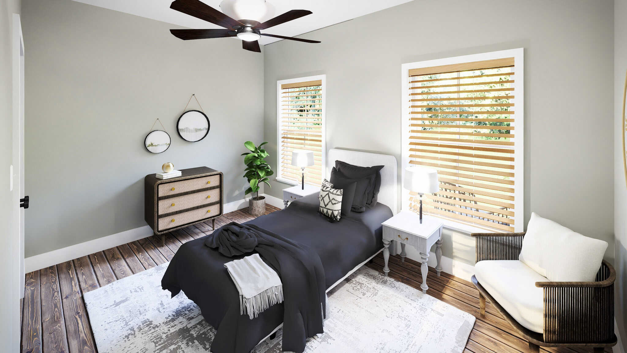 Bedroom of this 2-Bedroom,1056 Sq Ft Plan -123-1170