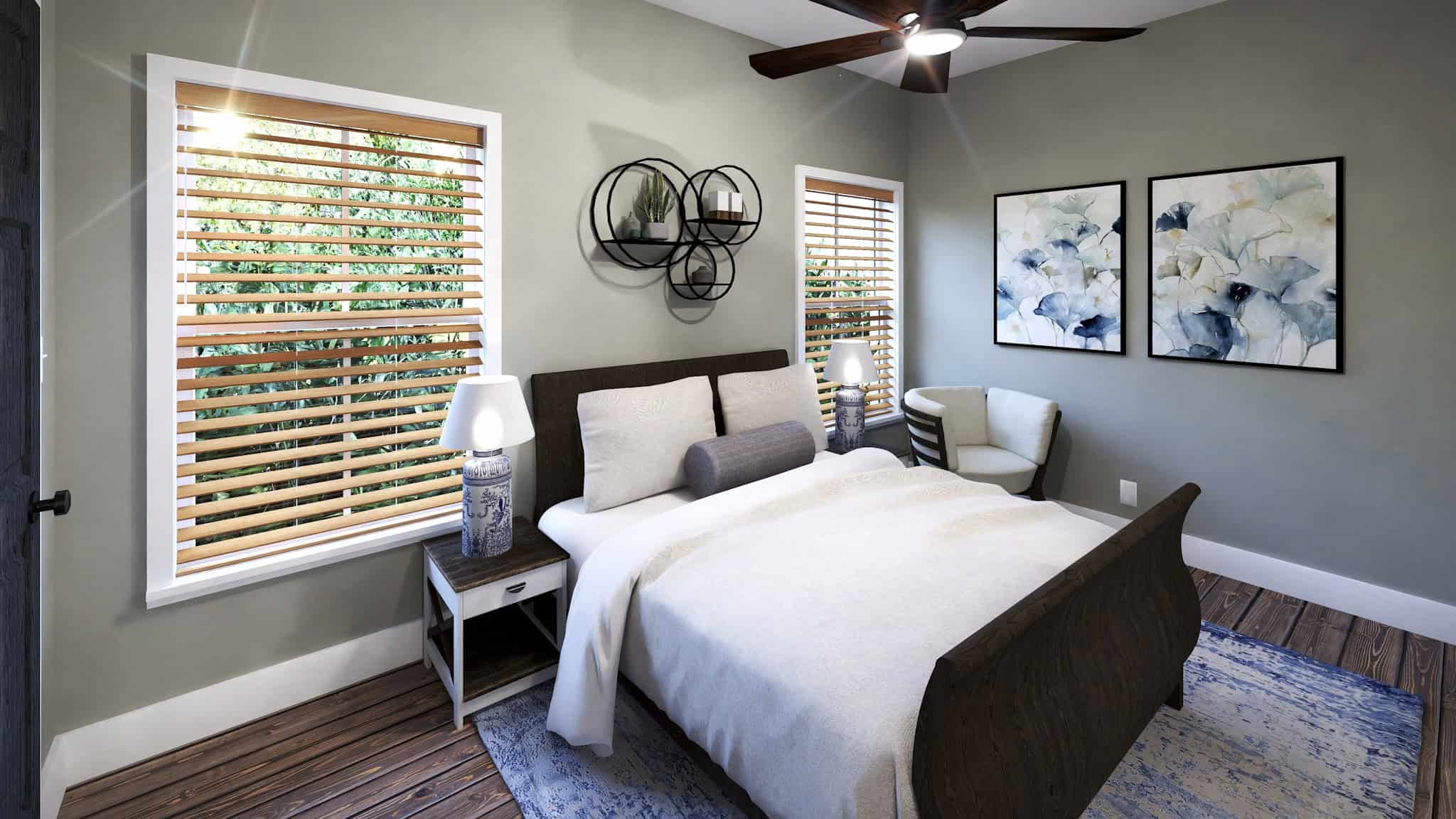 Bedroom of this 2-Bedroom,1056 Sq Ft Plan -123-1170