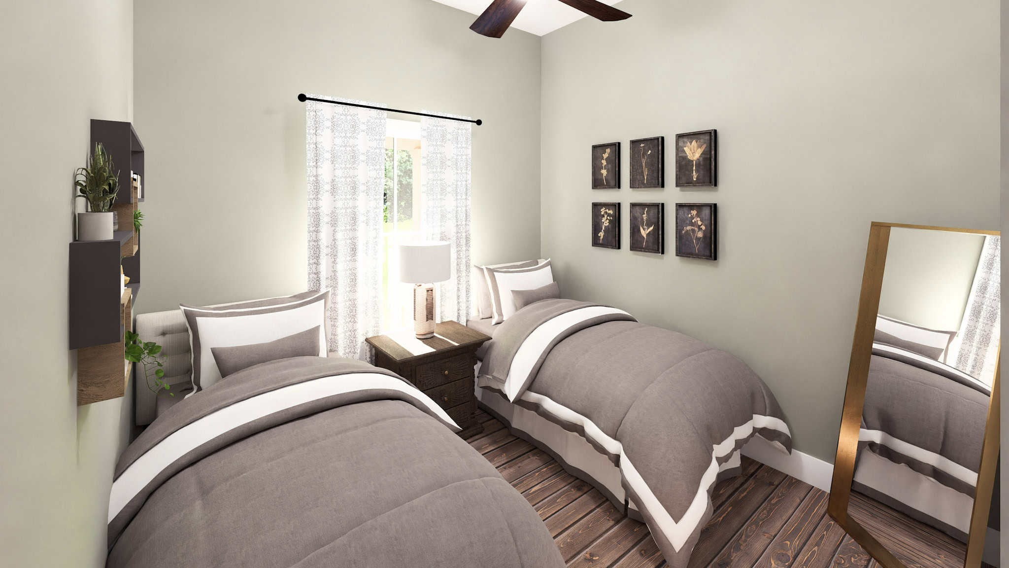 Bedroom of this 2-Bedroom,560 Sq Ft Plan -123-1171
