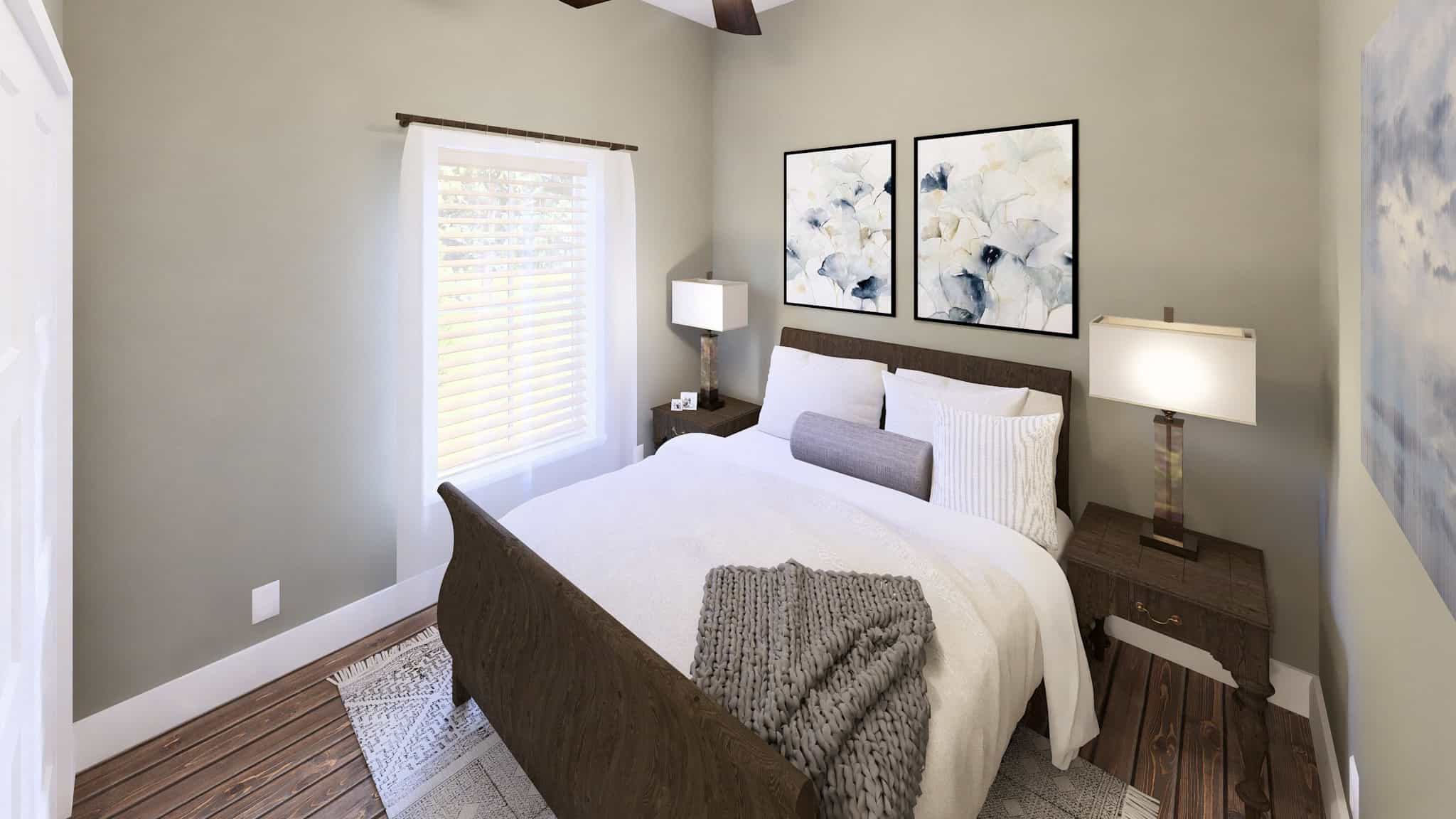 Bedroom of this 2-Bedroom,560 Sq Ft Plan -123-1171