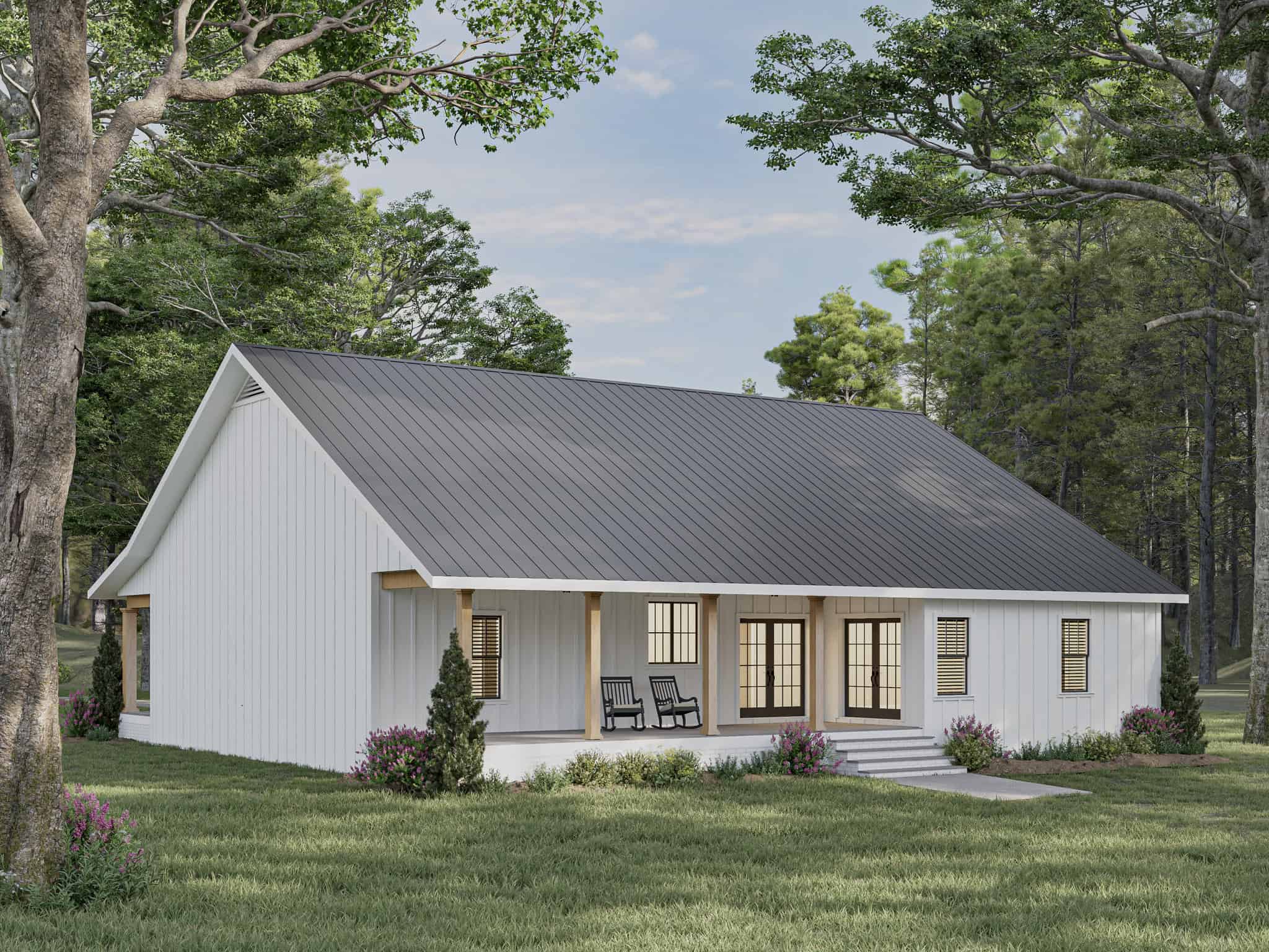 Home Plan Rear Elevation of this 3-Bedroom,1740 Sq Ft Plan -123-1173