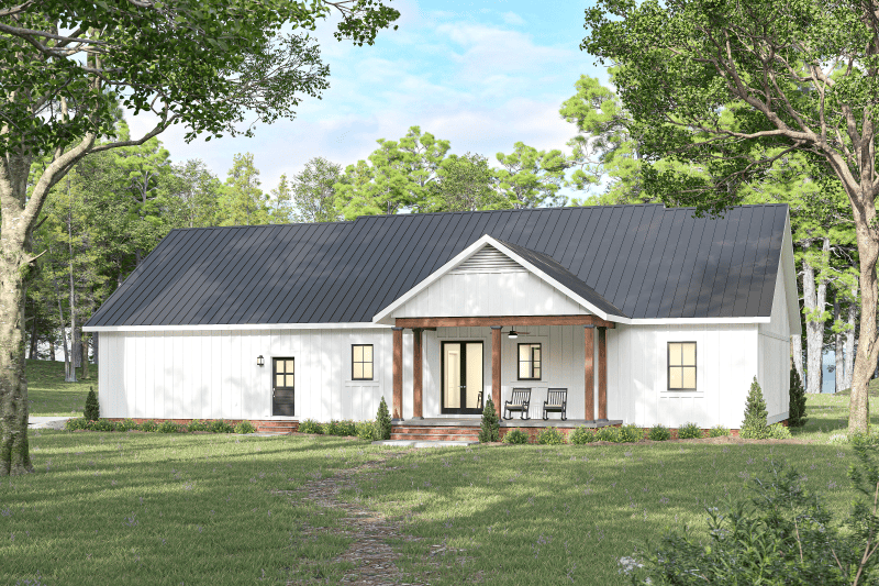 Rear View of this 3-Bedroom,1900 Sq Ft Plan -123-1174