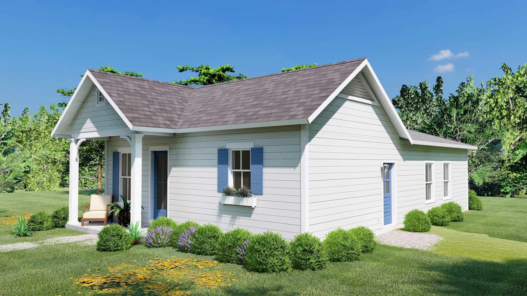 Right Side View of this 3-Bedroom,1320 Sq Ft Plan -123-1176