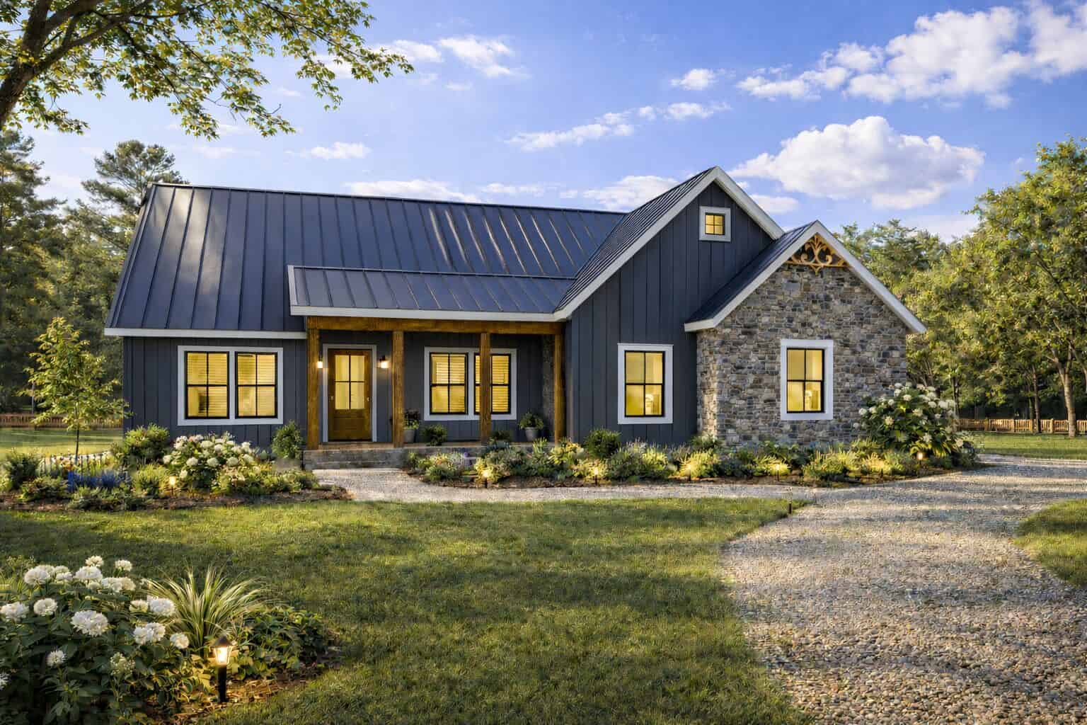 Front View of this 3-Bedroom,1343 Sq Ft Plan -123-1178