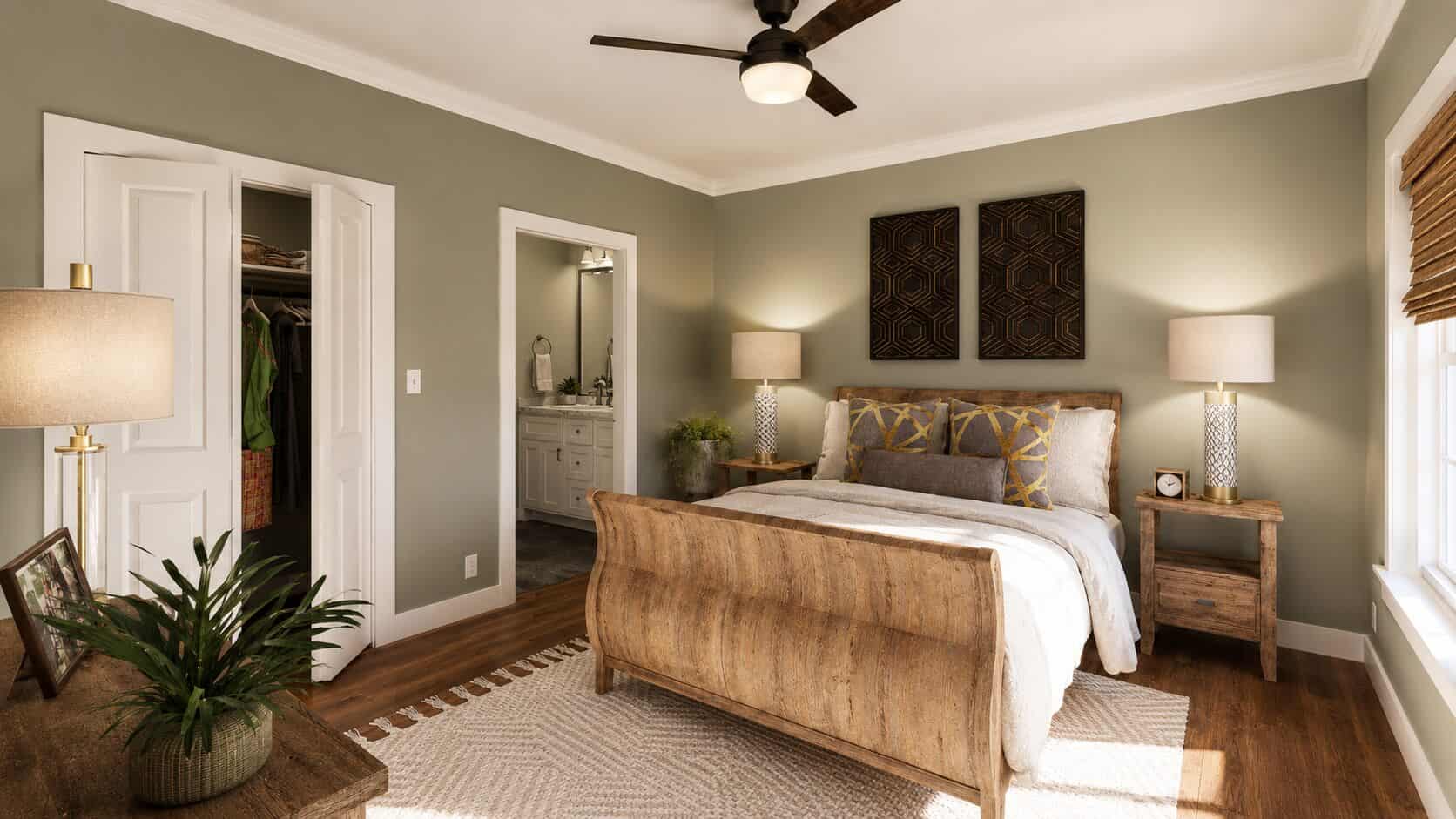 Master Bedroom of this 3-Bedroom,1402 Sq Ft Plan -123-1179