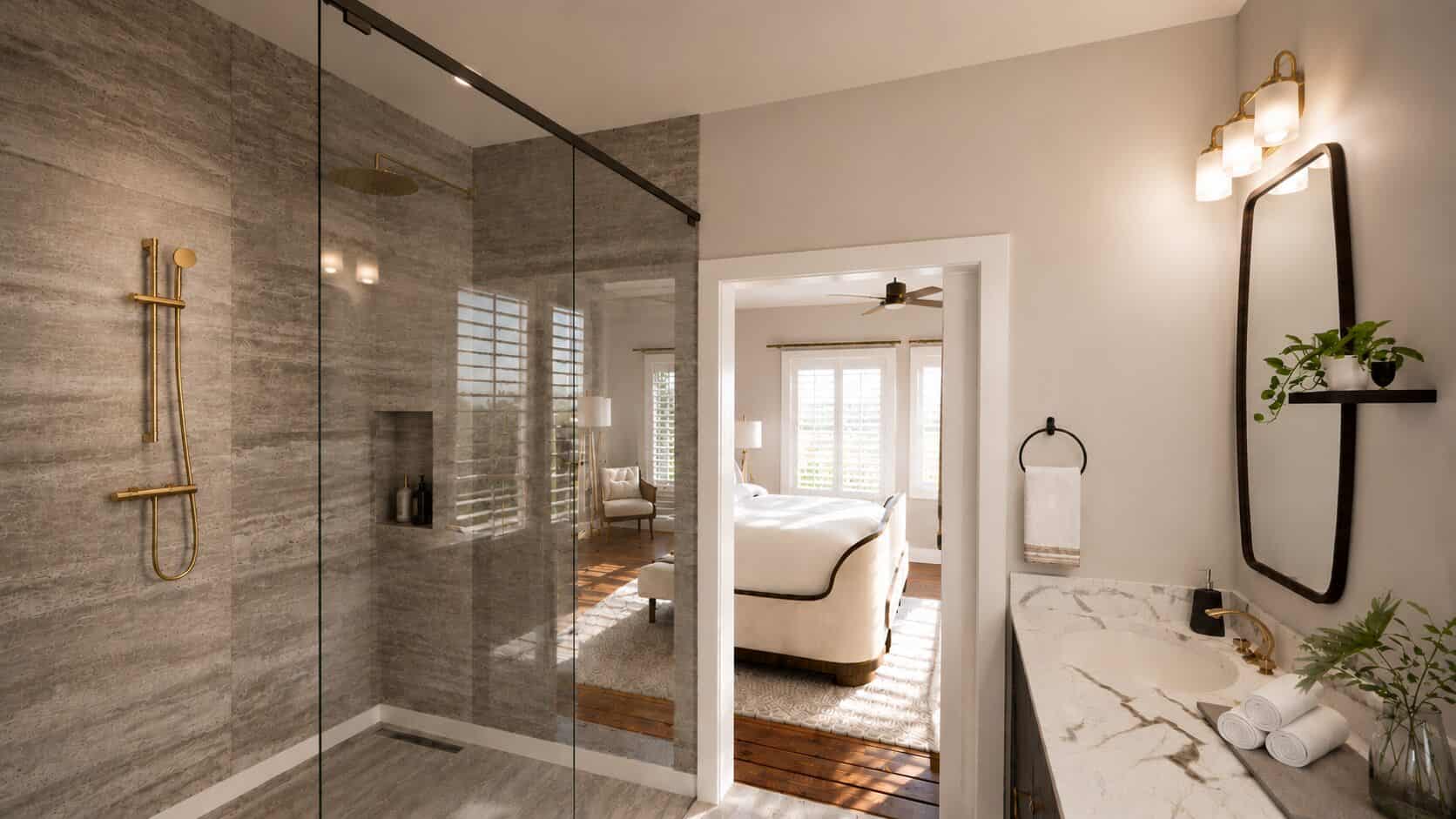 Master Bathroom: Shower of this 3-Bedroom,1795 Sq Ft Plan -123-1181