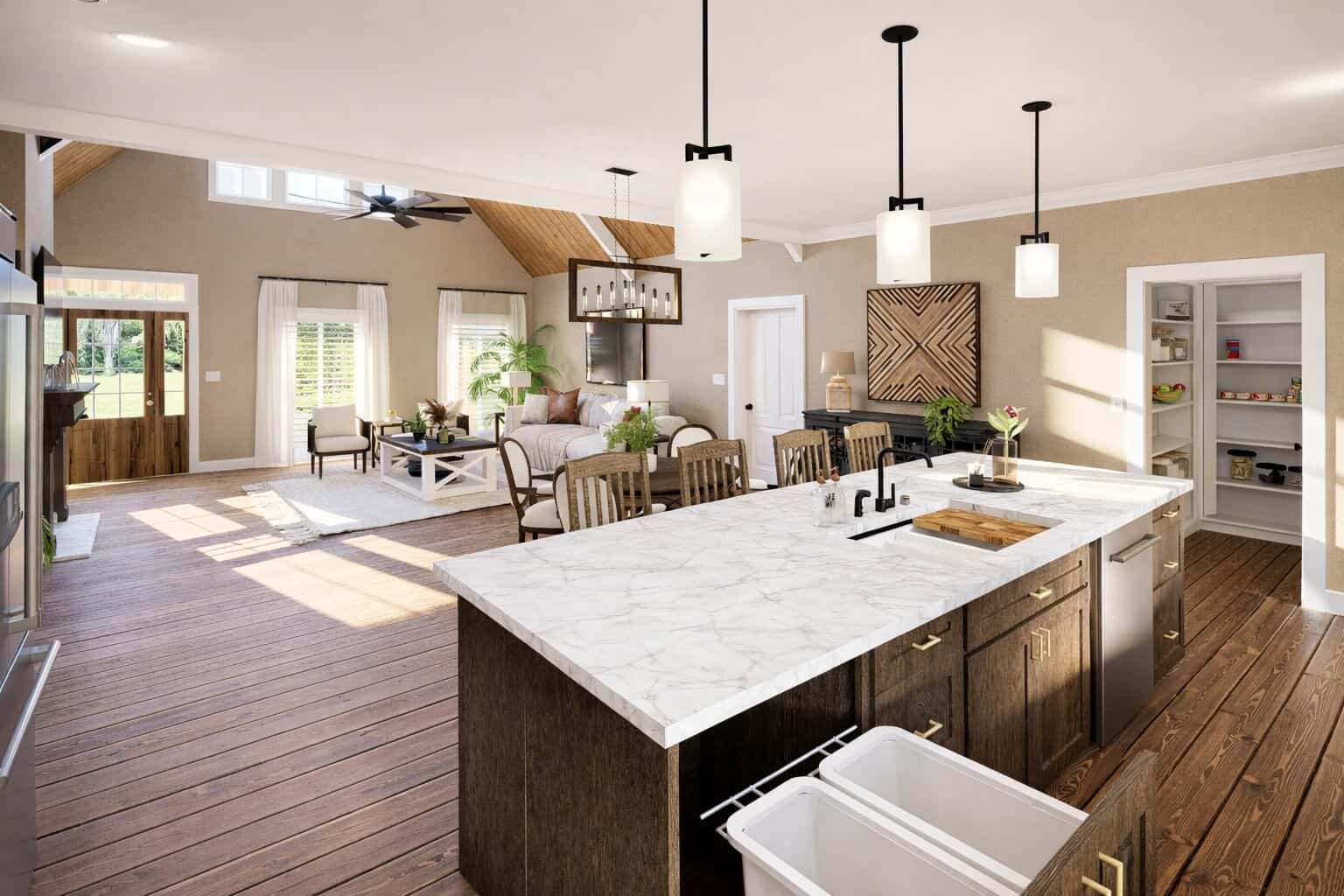 Kitchen: Kitchen Island of this 3-Bedroom,2215 Sq Ft Plan -123-1182