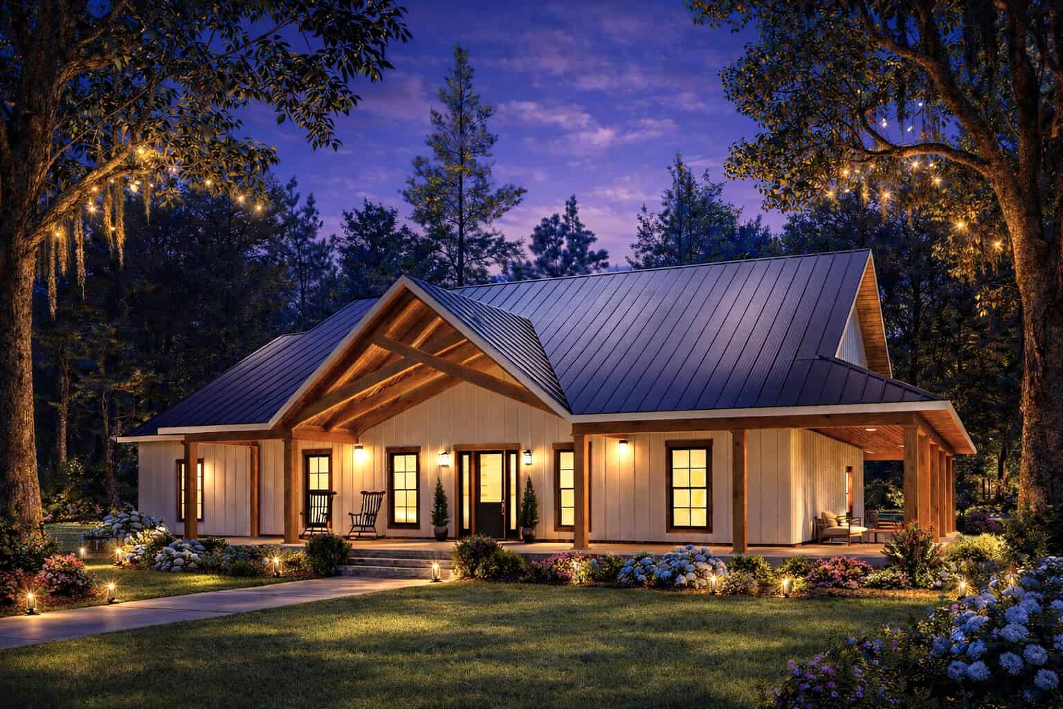 Home at Night of this 7-Bedroom,3443 Sq Ft Plan -123-1184