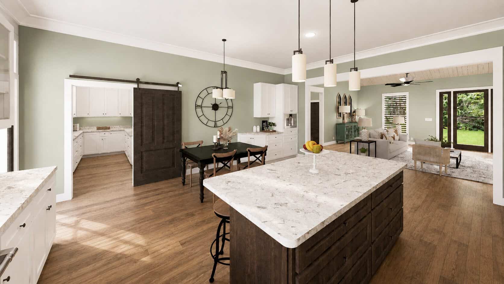 Kitchen: Kitchen Island of this 7-Bedroom,3443 Sq Ft Plan -123-1184