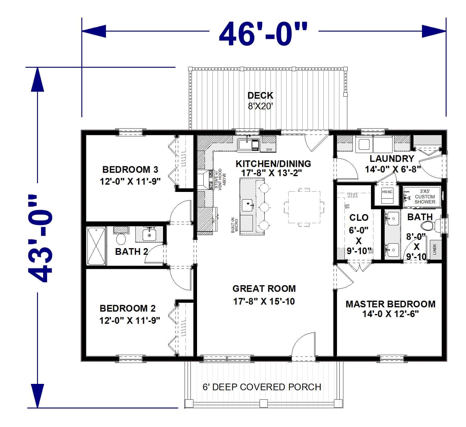 Main Level of Country Plan #123-1185
