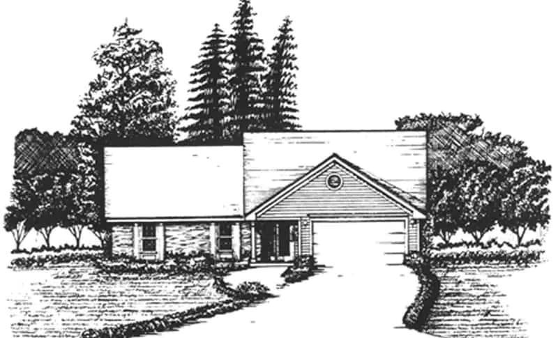 Front View of this 3-Bedroom,1740 Sq Ft Plan -124-1003