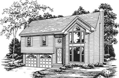 3-Bedroom, 1652 Sq Ft Multi-Level House Plan - 124-1019 - Front Exterior