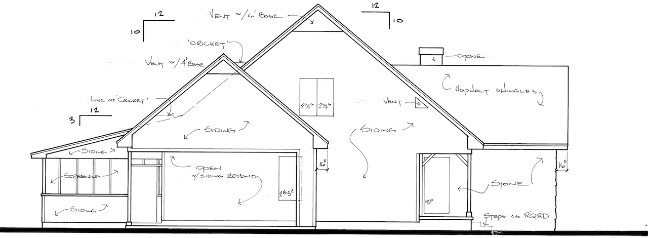 Home Plan Left Elevation of this 3-Bedroom,1952 Sq Ft Plan -124-1034