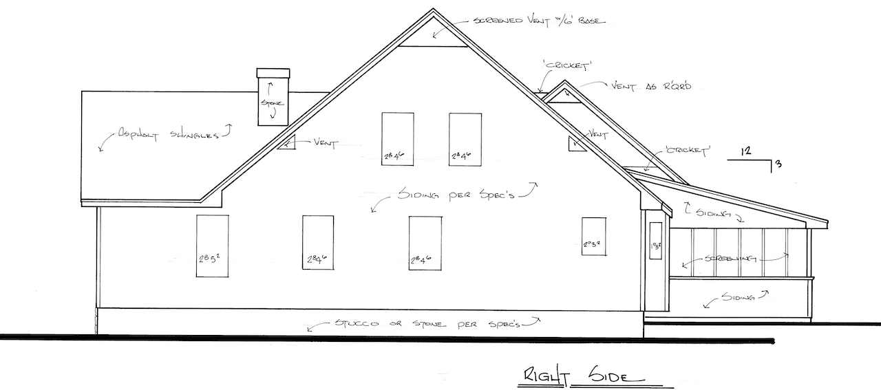 Home Plan Right Elevation of this 3-Bedroom,1952 Sq Ft Plan -124-1034