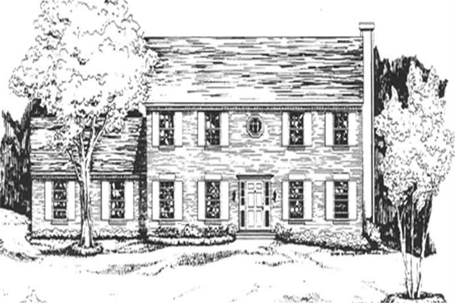 Colonial home (ThePlanCollection: Plan #124-1035)