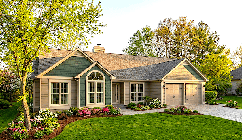 Ranch home (ThePlanCollection: Plan #124-1038)