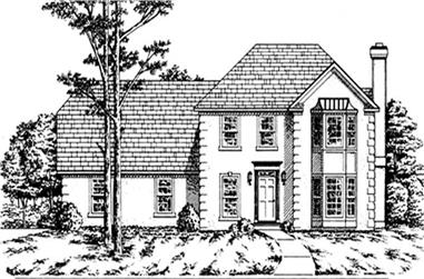 3-Bedroom, 1869 Sq Ft Colonial Home Plan - 124-1047 - Main Exterior