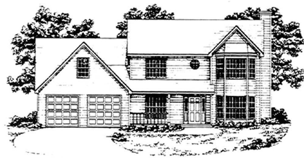 Traditional home (ThePlanCollection: Plan #124-1049)