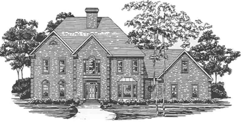 Front View of this 4-Bedroom,3340 Sq Ft Plan -124-1051