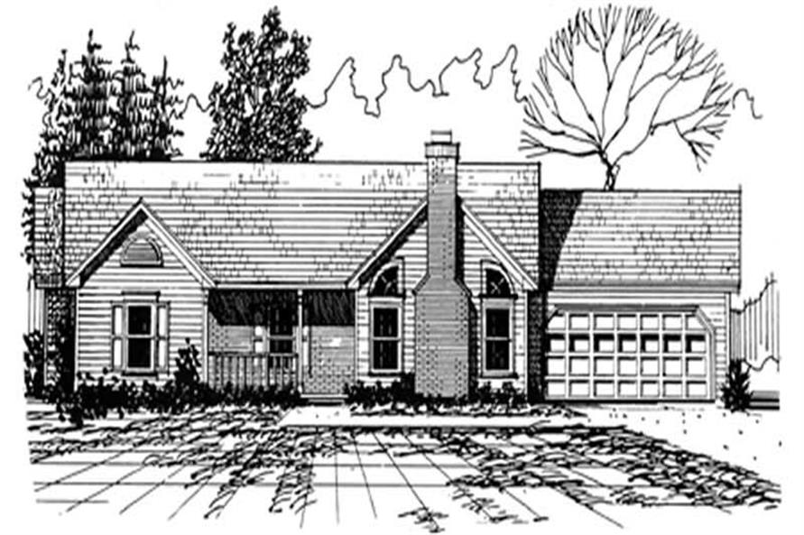 3-Bedroom, 1439 Sq Ft Country Home Plan - 124-1053 - Main Exterior