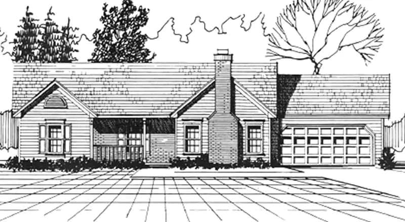 Front View of this 3-Bedroom,1312 Sq Ft Plan -124-1057