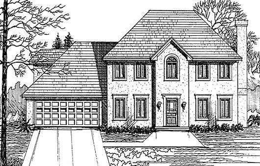 Front View of this 3-Bedroom,2104 Sq Ft Plan -124-1064