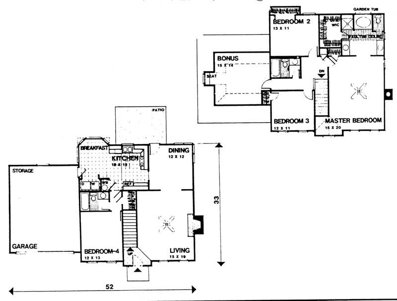 Floor Plan First Story of European Plan #124-1064