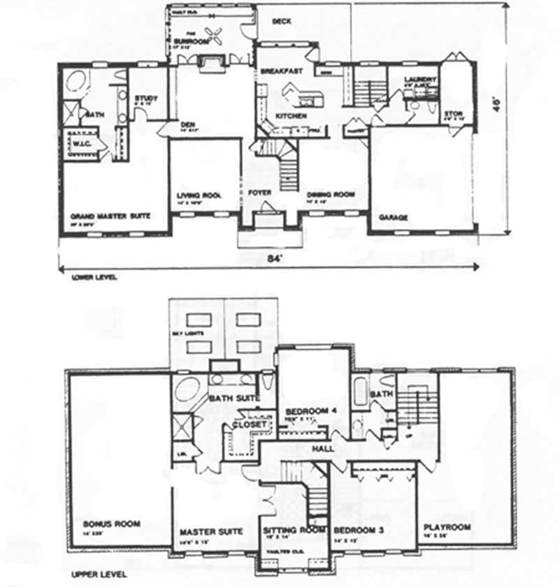 Floor Plan First Story of European Plan #124-1068