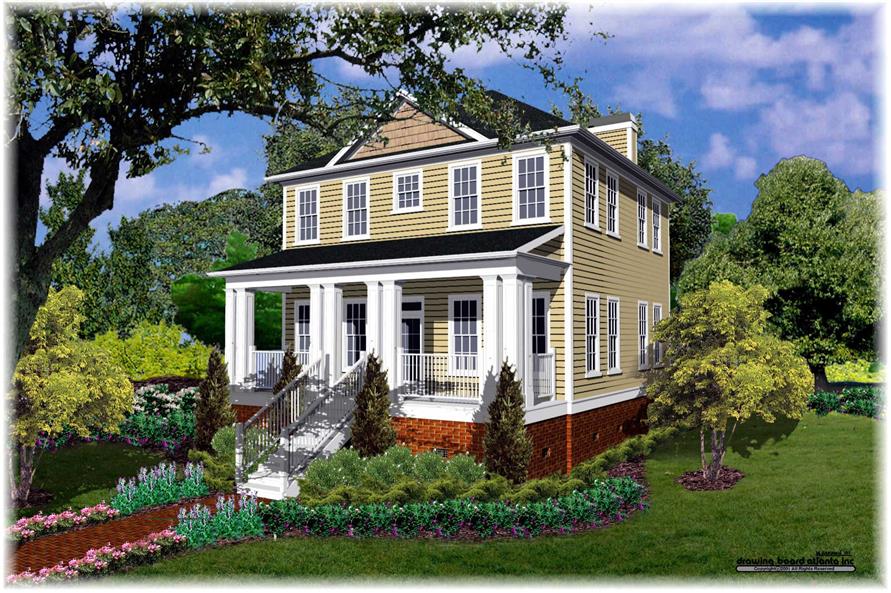 3-Bedroom, 1740 Sq Ft Colonial Home Plan - 124-1070 - Main Exterior