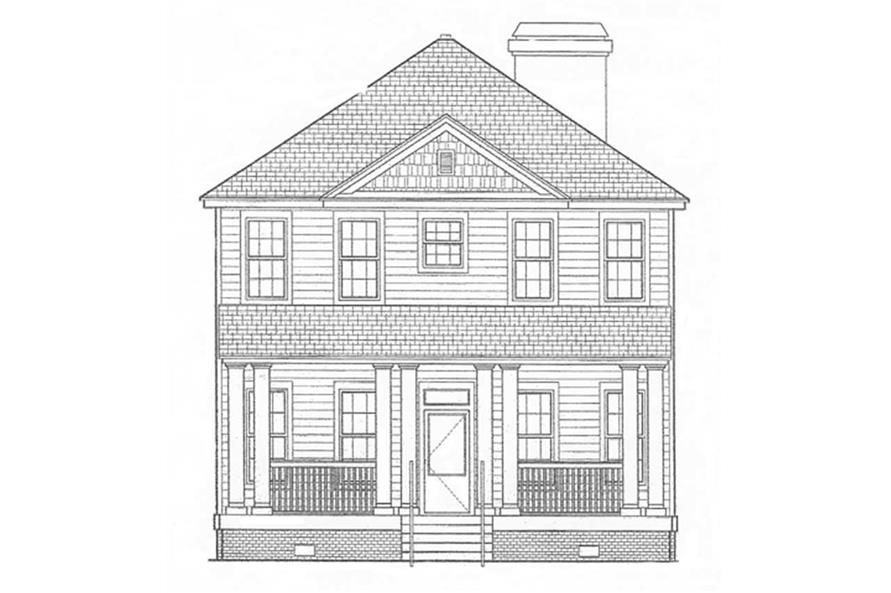 Home Plan Front Elevation of this 3-Bedroom,1740 Sq Ft Plan -124-1070