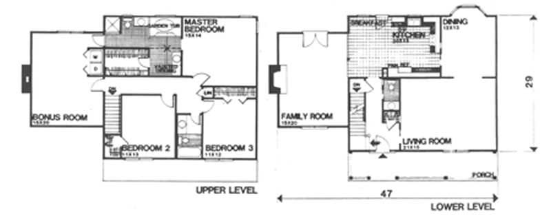 Floor Plan First Story of Country Plan #124-1078