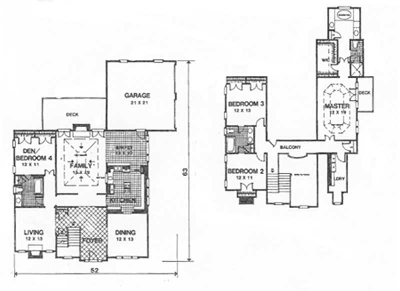 Floor Plan First Story of Contemporary Plan #124-1079