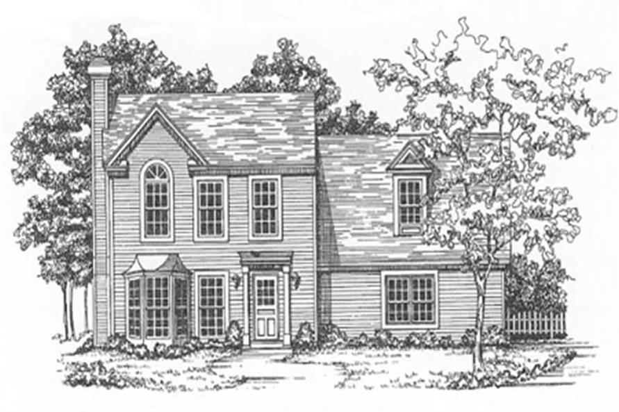 3-Bedroom, 1598 Sq Ft Colonial Home Plan - 124-1081 - Main Exterior