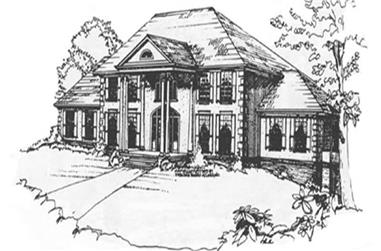 3-Bedroom, 4895 Sq Ft Colonial Home Plan - 124-1083 - Main Exterior