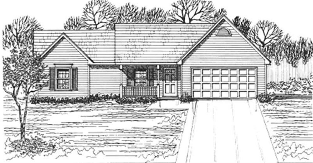 Ranch home (ThePlanCollection: Plan #124-1093)