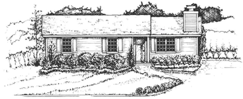 Front View of this 3-Bedroom,1056 Sq Ft Plan -124-1102