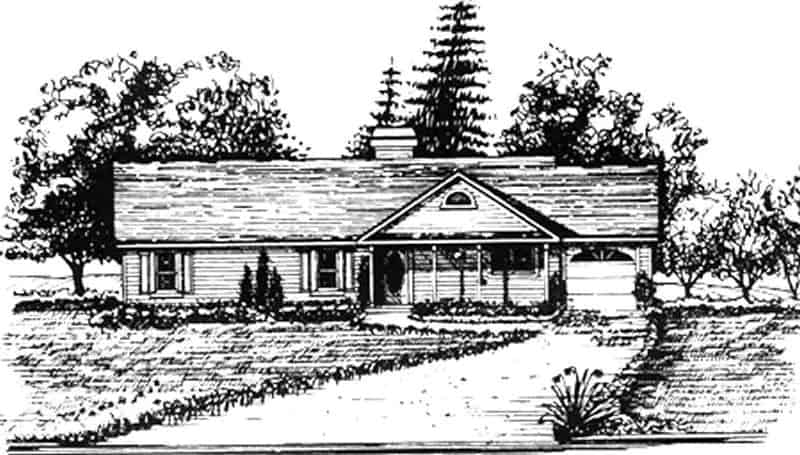 Front View of this 3-Bedroom,1284 Sq Ft Plan -124-1110