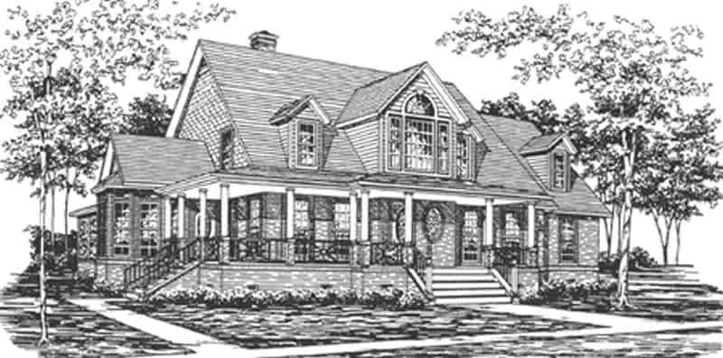Front View of this 4-Bedroom,3100 Sq Ft Plan -124-1111