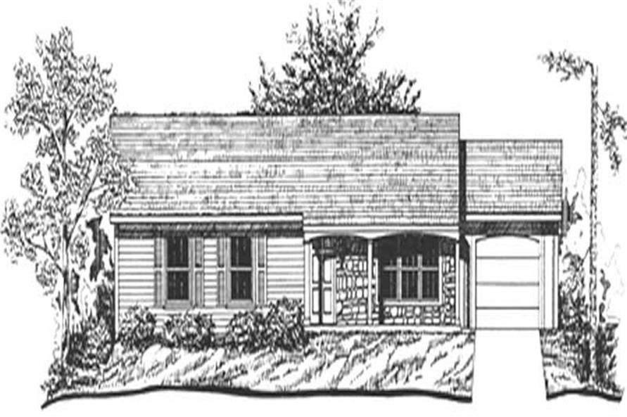 Front elevation of Ranch home (ThePlanCollection: House Plan #124-1113)